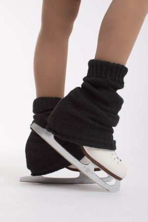 Intermezzo black knitted leg warmers, 60cm