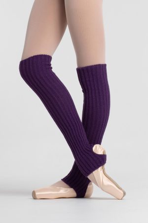 Intermezzo knitted leg warmers, pansy purple, 55cm