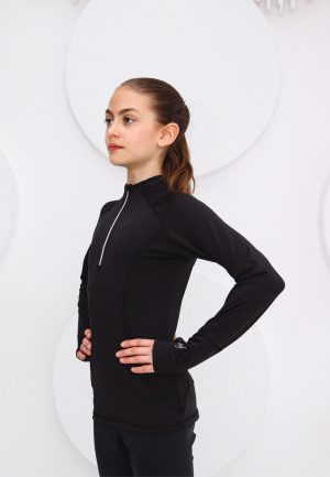 JIV Lead half zip top, black, girls